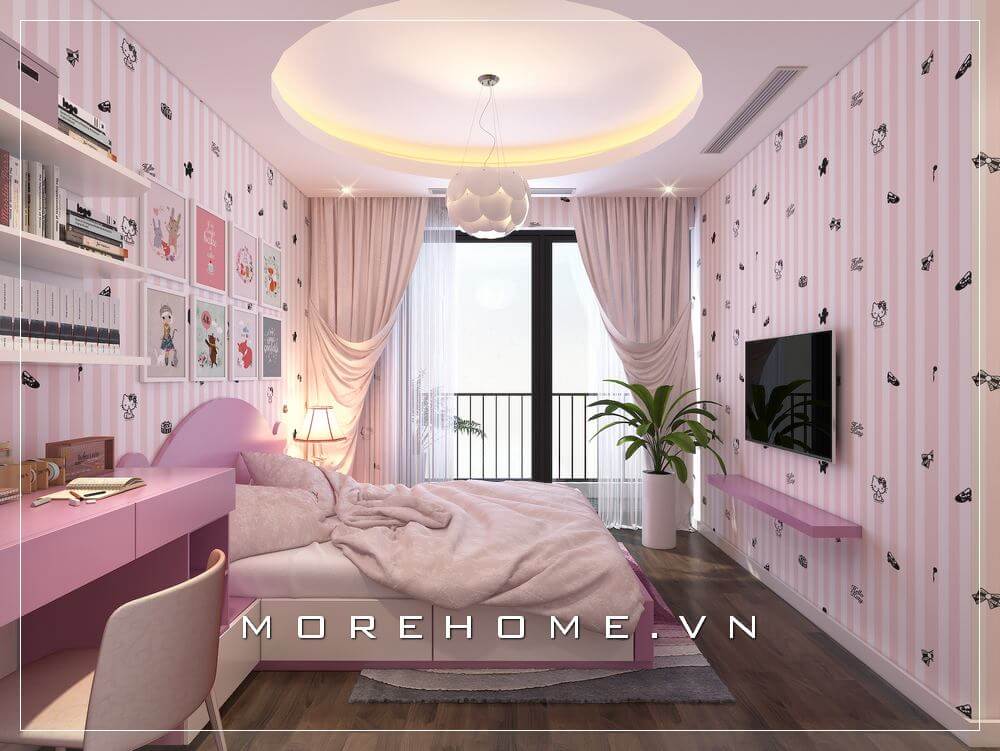 Giấy dán tường màu hồng tại hải phòng